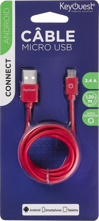 Image du produit Keyouest Cable Micro USB rouge (1.20 m)