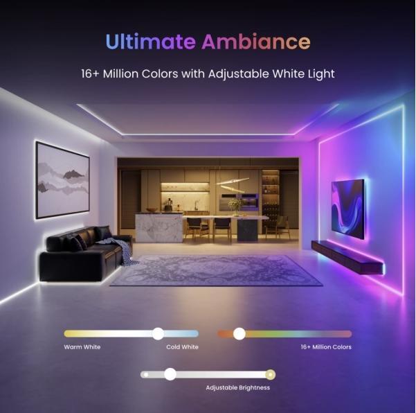Actual product image SwitchBot LED Strip Light 3 (Cold White, RGB, Warm white, White, 500 cm, Indoor)