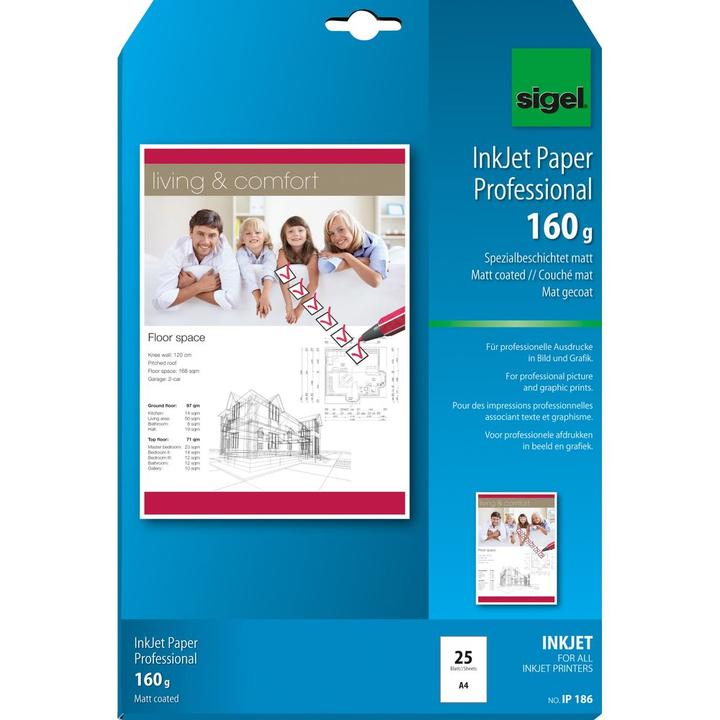 Image du produit Sigel Jet d'encre professionnel (160 g/m², A4, 25 x)