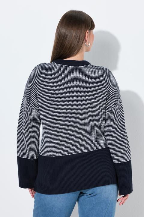 Produktbild Ulla Popken Pullover, Ringel, Rundhals, Langarm (46, 48)