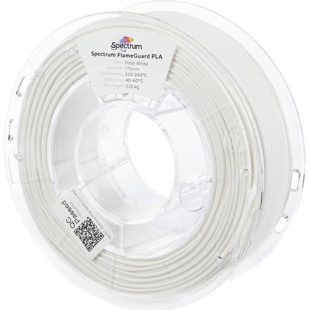 Spectrum Filaments 81448 FlameGuard PLA Filament PLA flammhemmend, hitzebeständi (PLA, 1.75 mm, 250 g), Filamenti stampa 3D, Bianco