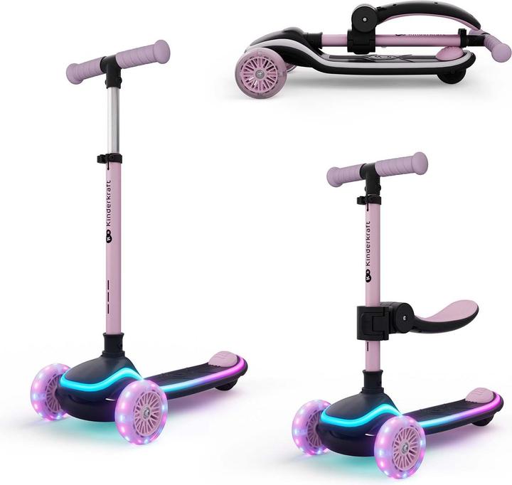 Produktbild KinderKraft Three-wheeled LED scooter pink