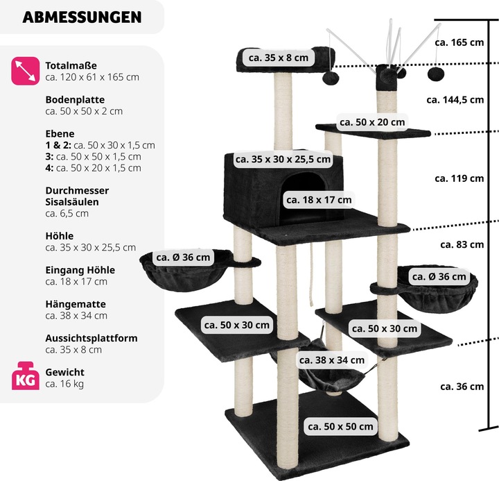 Produktbild tectake Lilou (165 cm, Schwarz)