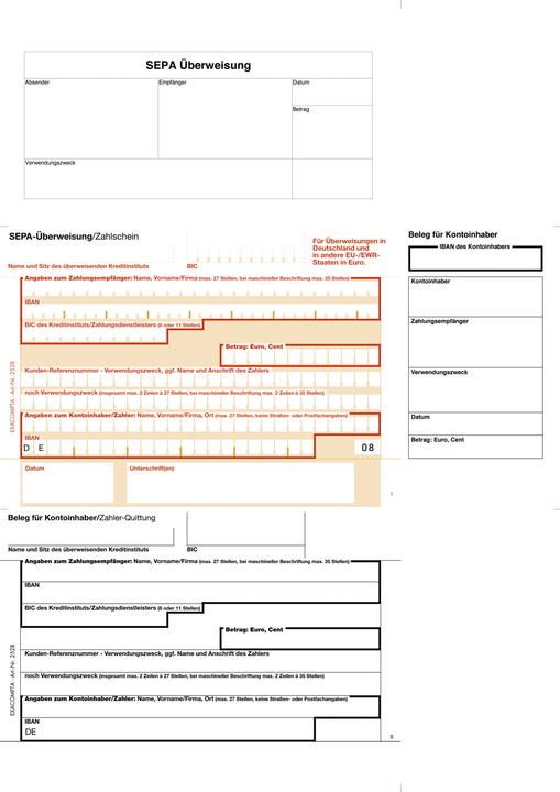 Exacompta Selbstdurchschreibeformulare (150 x)