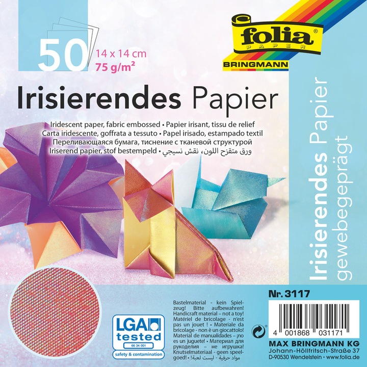 Produktbild Folia Faltblätter Irisierend Gewebe (75 g/m², 50 x)