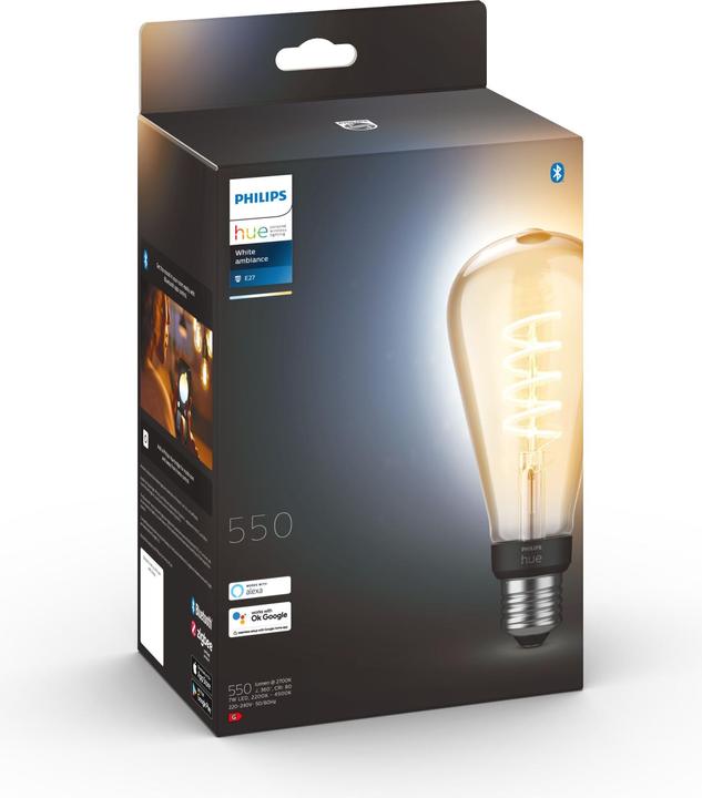 Produktbild Philips Hue Philips E27 Einzelpack Giant Edison (E27, 7 W, 550 lm, 1 x, G)