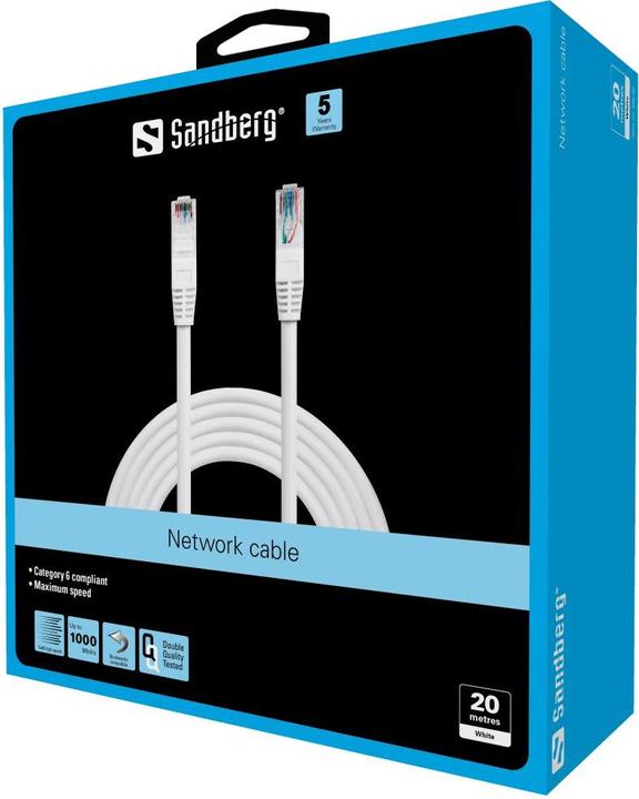 Actual product image Sandberg Network cable UTP Cat6 20 m (U/UTP, CAT6, 20 m)