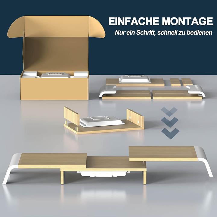 Actual product image Fenge Dual Monitorständer mit Schubladen und Stauraum