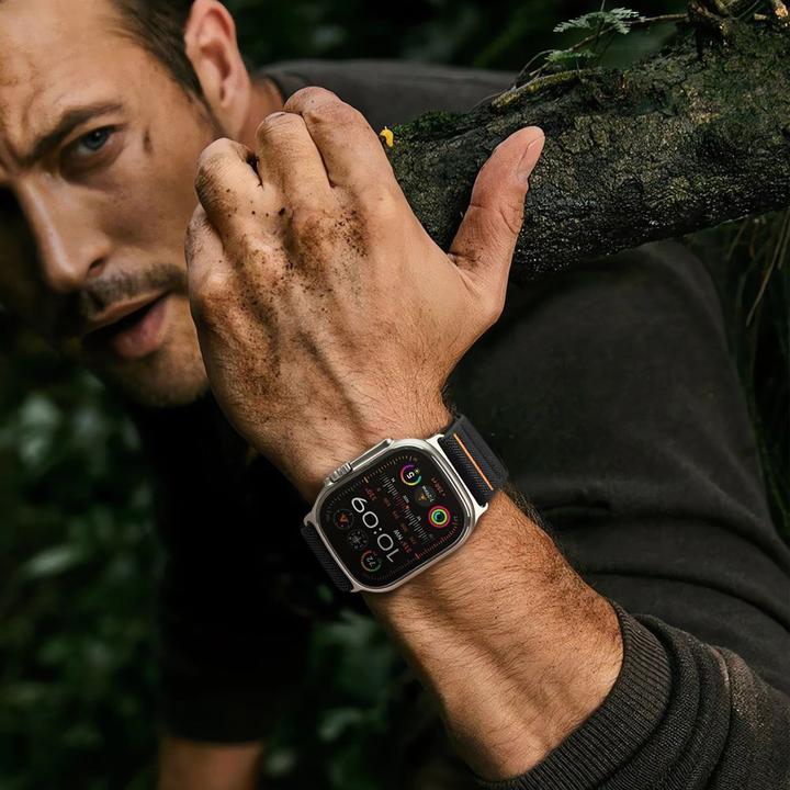 Produktbild 4Kom Tech-Protect Nylon Slip Strap für Apple Watch 44 / 45 / 46 / 49 mm - Schwarz (44 mm, Nylon)