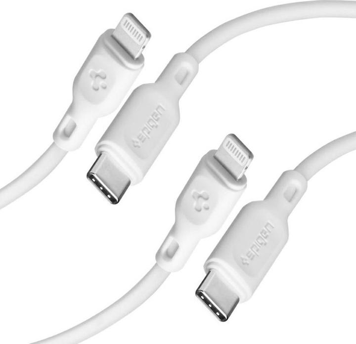 Actual product image Spigen Kabel DuraSync MFi USB-C / Lightning 2-Pack 100 cm - biaÅy (1 m, USB 3.2 Gen 1)