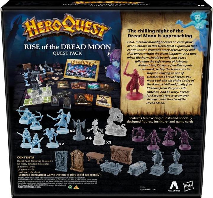 Actual product image Avalon Hill HeroQuest Board Game Expansion Rise of the Dread Moon Adventure Pack *English Version*.