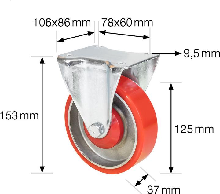 Immagine prodotto Wagner System Rotelle a supporto fisso per dispositivi di trasporto per carichi pesanti, Ø