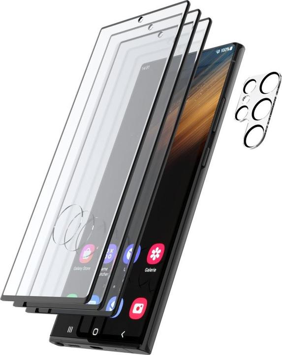 Produktbild Hama Schutzglas-Set für Sam. Galaxy S23 Ultra, 3x Displayschutz, 1x Kameraschutz (4 Stück, Samsung Galaxy S23 Ultra)