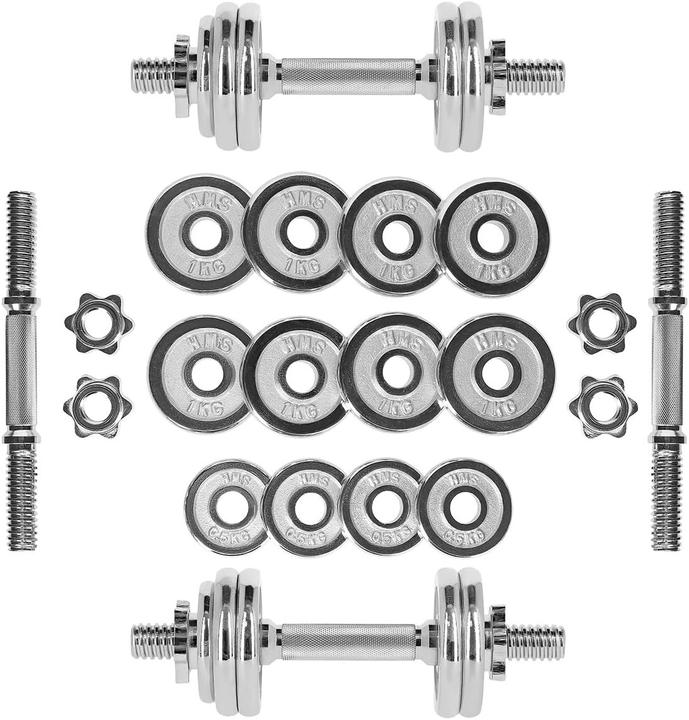 Actual product image HMS Chrome dumbbells in case STC15 (2 x 7 5 kg) (2 x 7.5 kg)
