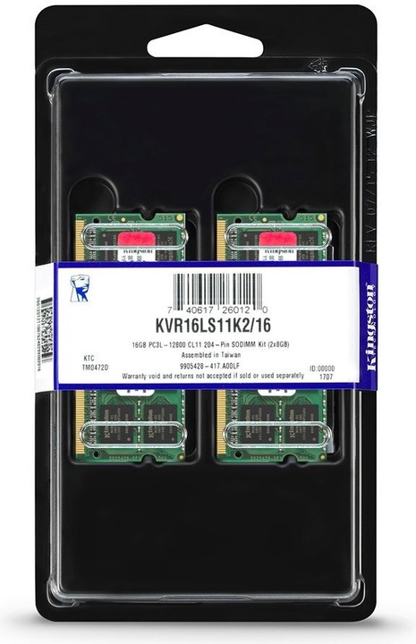 Produktbild Kingston ValueRAM (2 x 8GB, 1600 MHz, DDR3L-RAM, SO-DIMM)