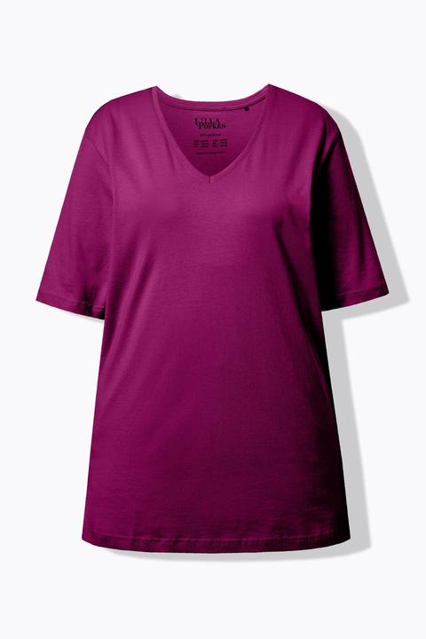 Actual product image Ulla Popken Basic V-Neck Relaxed Fit Short Sleeve Tee (62)