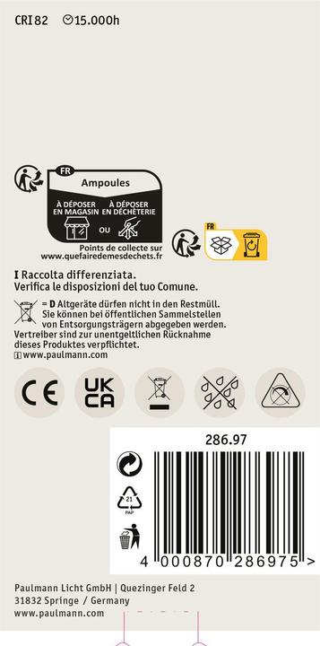 Image du produit Paulmann Lampe à usage général (E27, 11.50 W, 1521 lm, 1 x, E)
