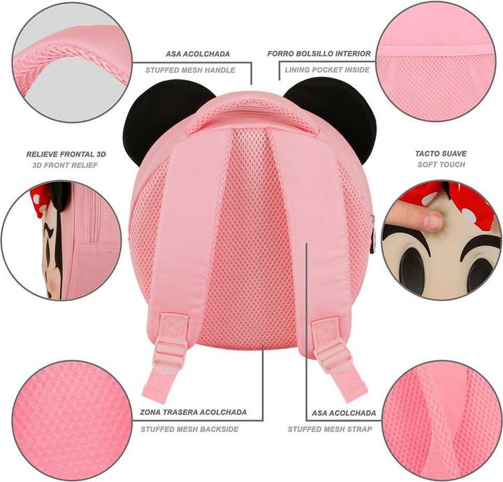 Actual product image Karactermania Minnie Mouse Send Emoji backpack, pink, 22 x 22 cm, capacity 4 L