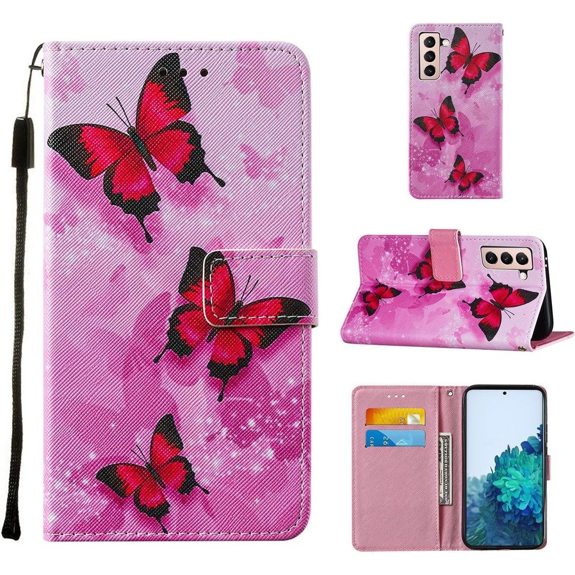 König Design Hülle Handy Schutz für Samsung Galaxy S21 Case Cover Tasche Etuis Bumper Pink (Samsung Galaxy S21+), Smartp...