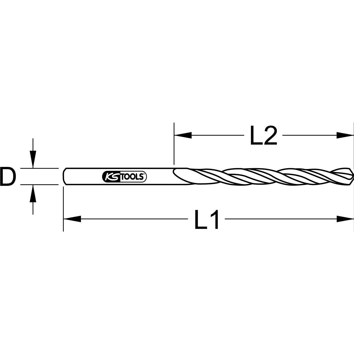 Thumbnail - KS Tools, Bohrereinsatz, HSS-G Spiralbohrer (7.7 Millimeter)