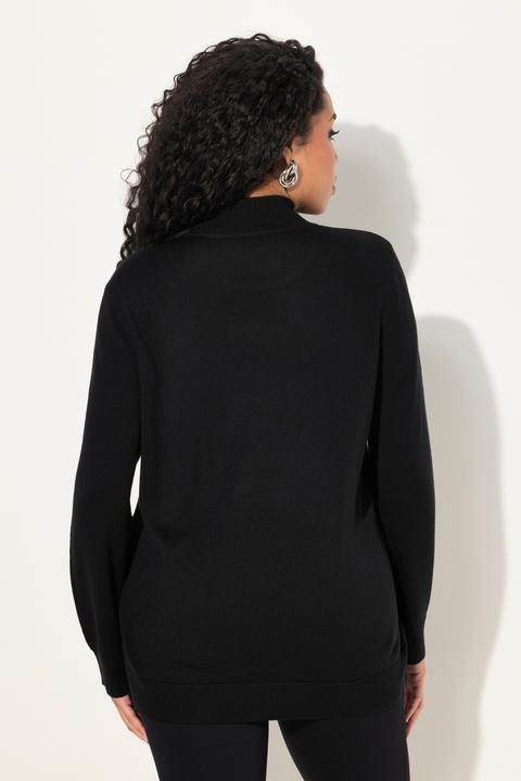Produktbild Ulla Popken Pullover, edle Schurwoll-Seidenmischung, Stehkragen, Langarm (46, 48)