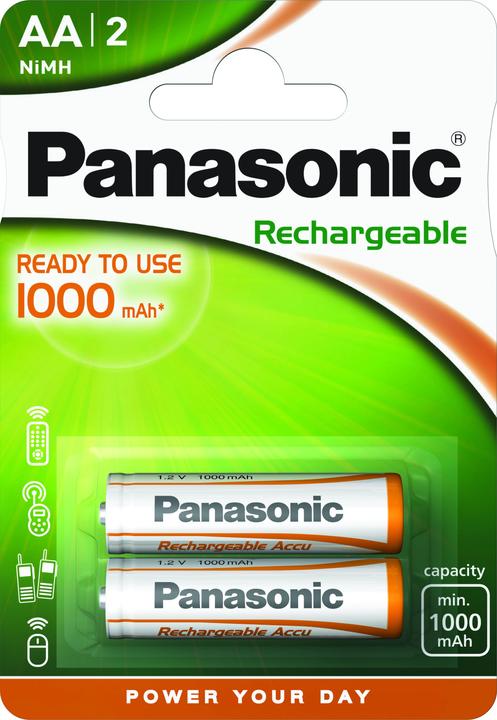 Productafbeelding Panasonic Oplaadbare DECT (2 Pcs., AA, 1000 mAh)