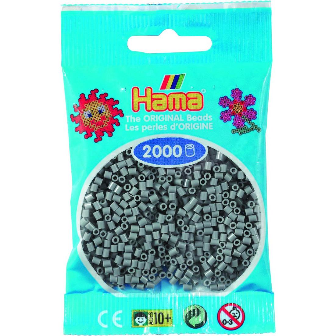Hama mini perler 2000stk grå