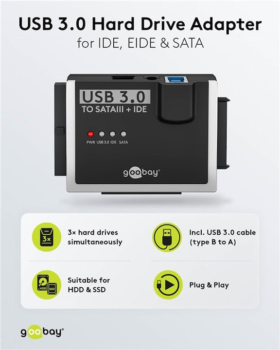 Produktbild Goobay USB 3.0 Festplattenadapter für IDE und SATA (2.5", 3.5")