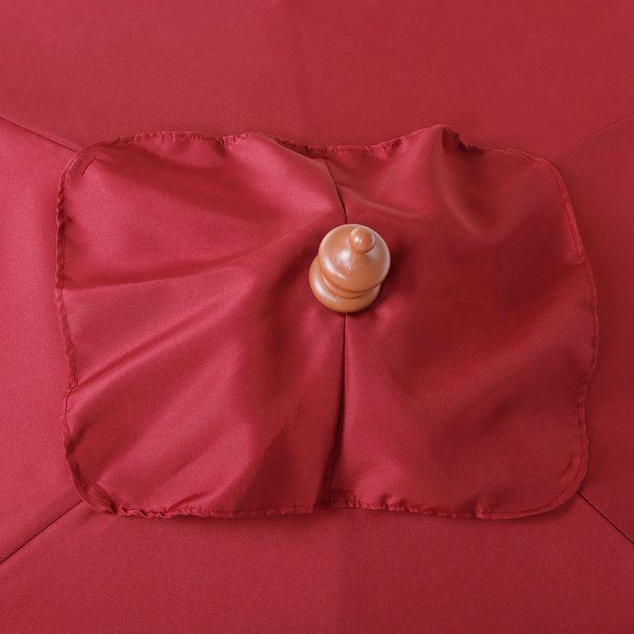 Immagine prodotto Swisshandel24 Ombrellone a 3 livelli in legno di abete+poliestere rosso vino 200 x 150 x 230 cm (1.50 m)