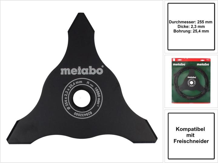 Produktbild Metabo Dickichtmesser (Rasentrimmer, Rasenmäher Messer + Ersatzmesser Gartenmaschinen)