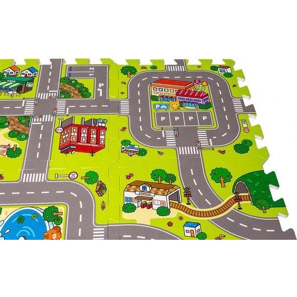 Askato, Spielteppich + Spielmatte, Bodenmatte - Stadt (30 x 1 x 30 cm)