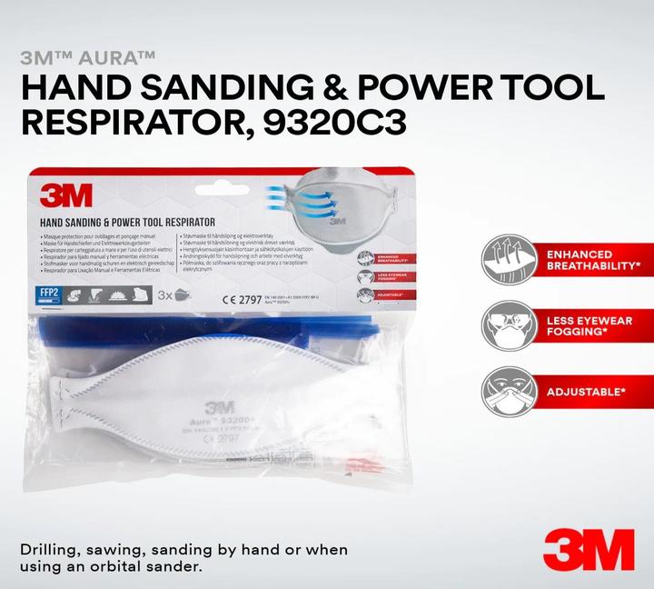 Actual product image 3M Respirator 9320C3 (FFP2, 3x)