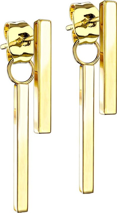 Star Piercing Ohrstecker vergoldet Balken Anhänger Balken (ohne Messing, Chirurgenstahl 316L)
