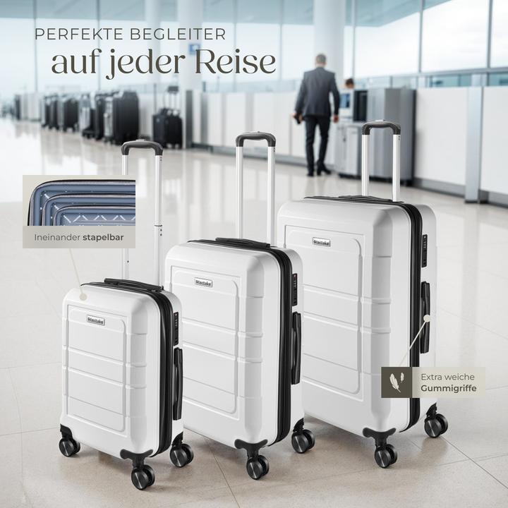Actual product image tectake Hardshell Suitcase Set Brice - L, M & S sizes, made from ABS plastic, 360° swivel wheels, expandable (111 l)