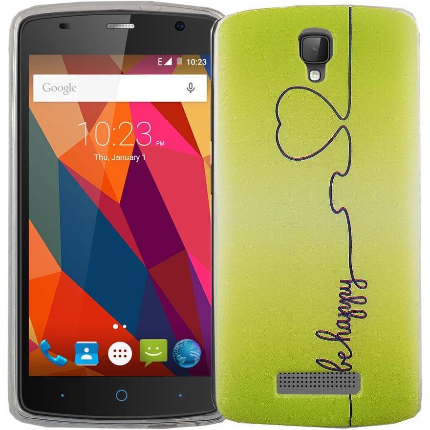 König Design Handy Hülle für ZTE Blade L5 Plus Be Happy Grün Tasche Cover Motiv Slim TPU Case (ZTE Blade L5 Plus), Smart...