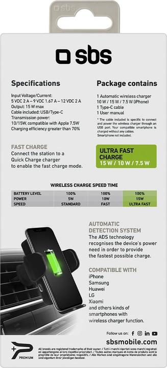 Produktbild SBS Clamp 15-W-Halterung für ultraschnelles kabelloses Laden