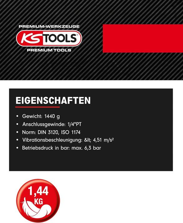 Produktbild KS Tools 1/2" MONSTER Hochleistungs-Druckluft-Umschaltratsche, 300 U/min, max. 6,3 bar (1/2")
