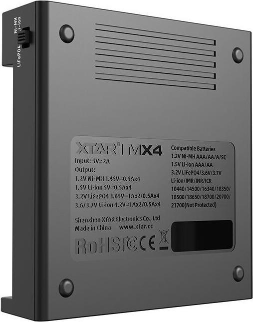 Produktbild Ladegerät für Li-Ionen-/Ni-MH-Akkus XTAR MX4 (Ladegerät inkl. Akku)