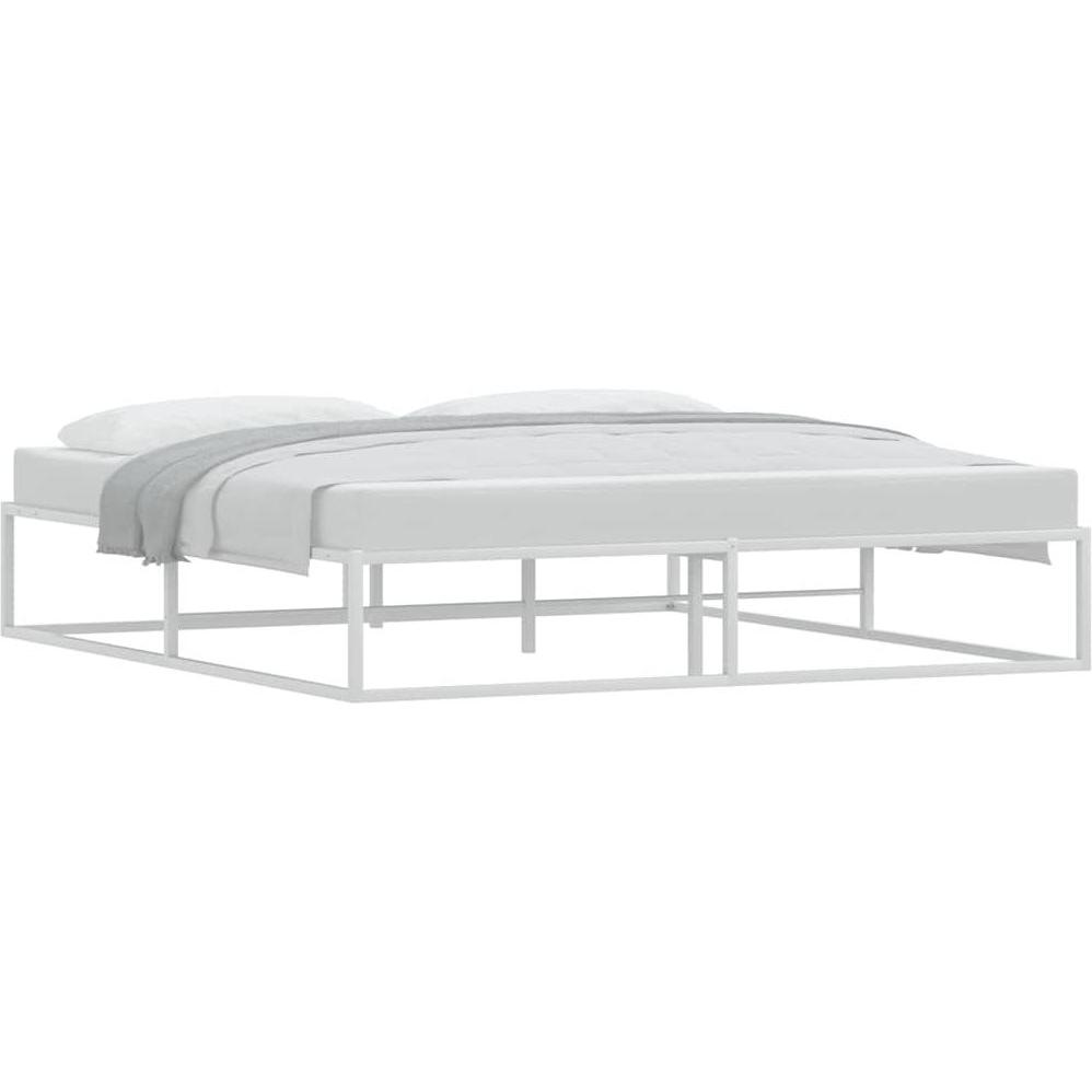 VidaXL, Bett, Bettgestell ohne Matratze Weiss 180x200 cm Metall (180 x 200 cm)