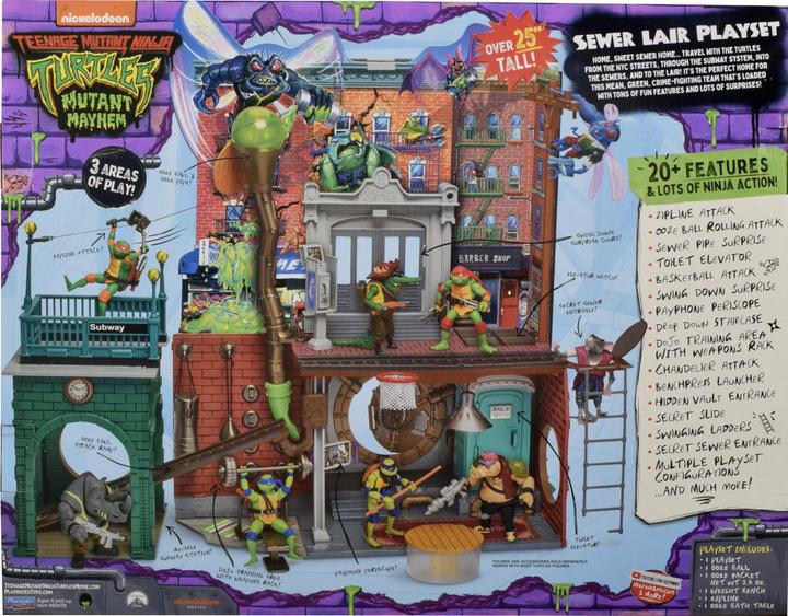 Actual product image Teenage Mutant NT Tmnt Movie Sewer Lair Playset - New Version