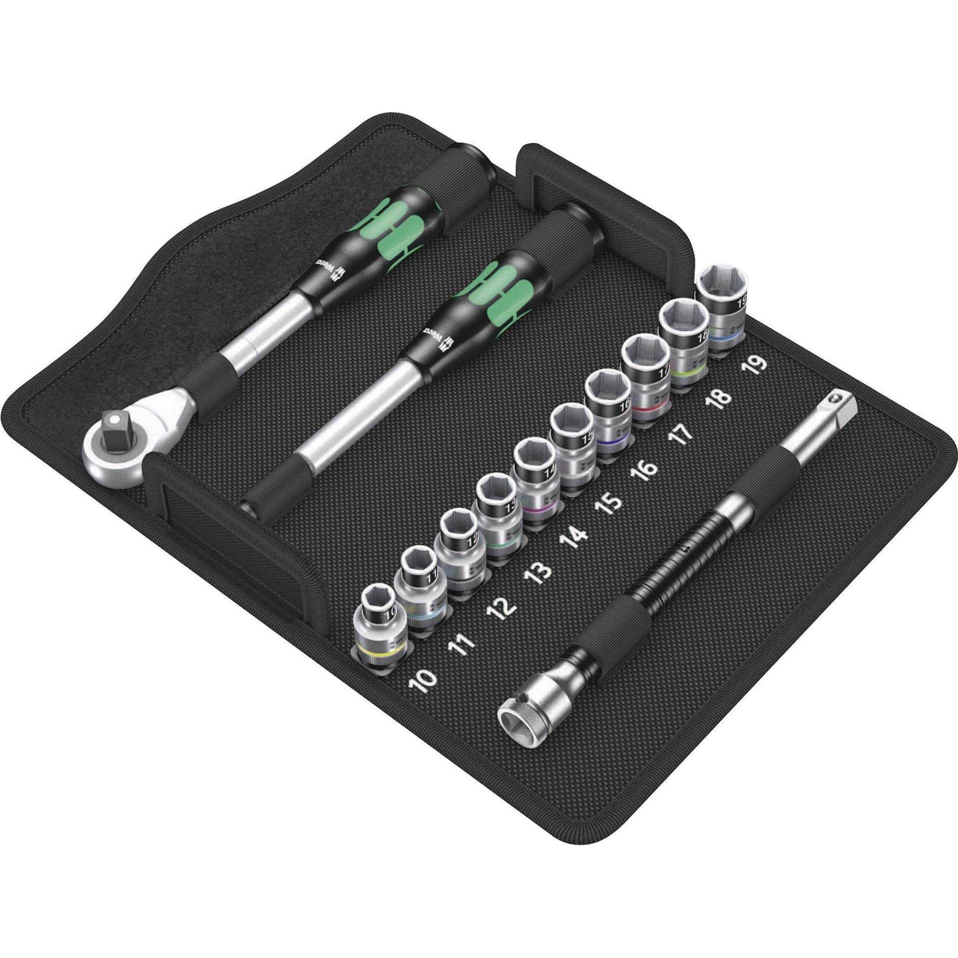 Wera, Steckschlüssel + Stecknuss, 8006 SC 1 Zyklop Hybrid-Knarrensatz (19 mm, 12 mm, 13 mm, 15 mm, 14 mm, 18 mm, 11 mm, ...
