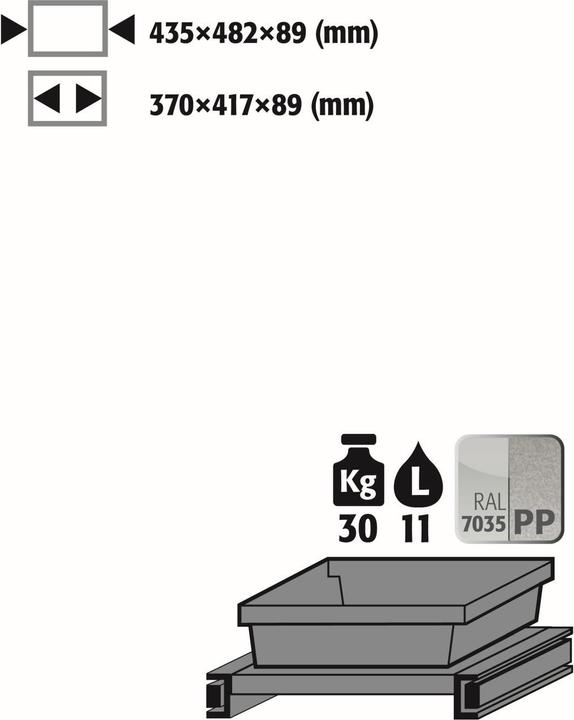 Actual product image asecos Pull-out shelf for CS and CX series chemical cabinets