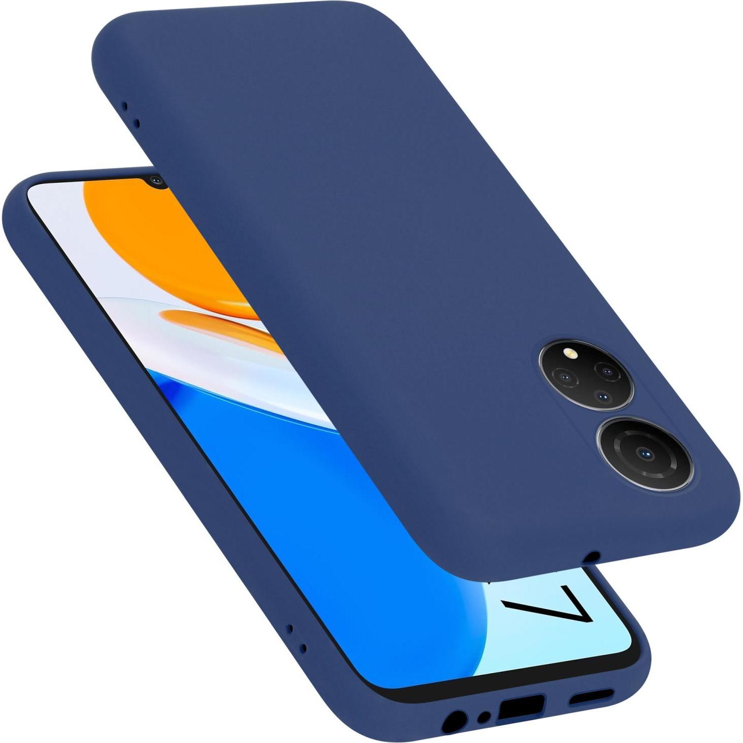 Cadorabo TPU Liquid Silicone Case Hülle für Honor X7 (Honor X7), Smartphone Hülle, Blau