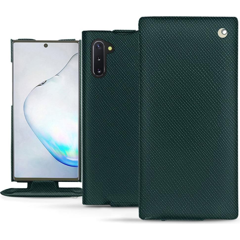 Noreve Lederschutzhülle vertikal (Samsung Galaxy Note 10), Smartphone Hülle, Grün