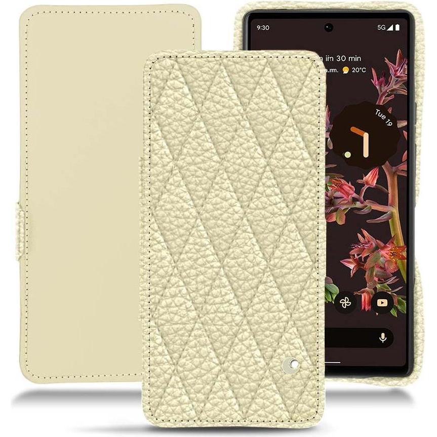 Noreve Lederschutzhülle horizontal (Google Pixel 6), Smartphone Hülle, Weiss