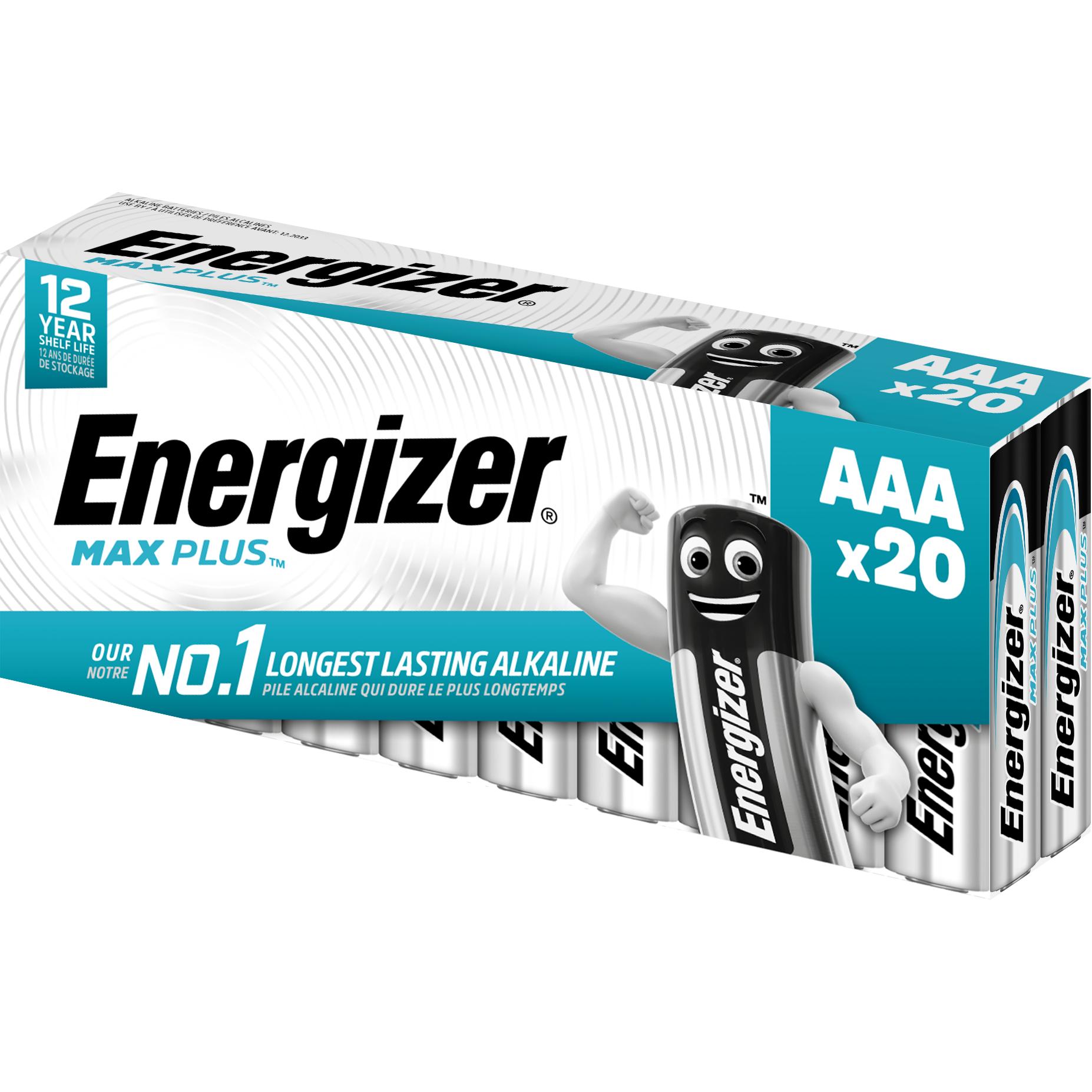 Energizer Max Plus Micro (AAA) 20 Stück (20 Stk., AAA), Batterien + Akkus