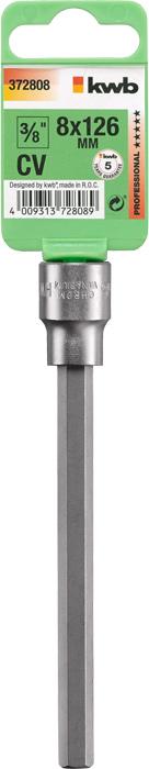 Actual product image kwb 372808 External hexagon socket spanner bit insert 8 mm 1 piece 3/8" (8 mm)