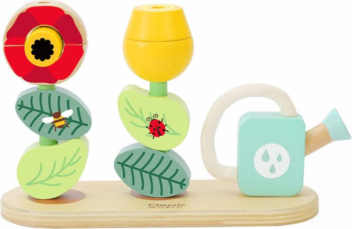 Classic World Puzzle di legno impilabile giardino fiorito, 11 pezzi.
