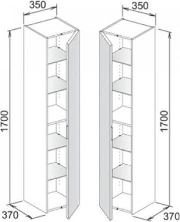 Image du produit Keuco Armoire haute EDITION 11 350x1700x370mm Ans re we sdm