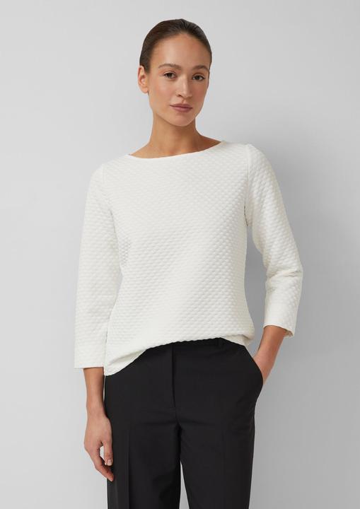 Produktbild s.Oliver Sweatshirt Jacquard-Sweatshirt im Relaxed Fit mit U-Boot-Ausschnitt (34)